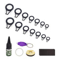 Aventik Fishing Rod Repair Kit Complete with Rod Building Supplies, 7 Sizes 35pcs Stainless Guides, Glue, Rod Guides Replacement Kit, Fishing Pole Eyelets Replacement for Spinning Rod - style: Small-UV glue repair KIT