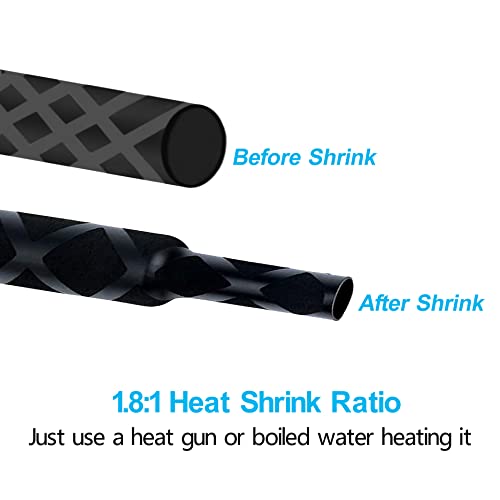 Heat Shrink Wrap Tubing Sleeve for Fishing Rod Grip Handle Cork X-Tube with Non-Slip Insulation Black (Diameter 35mm, Length 39in) - color: Black, size: Diamter:35mm Length:39in