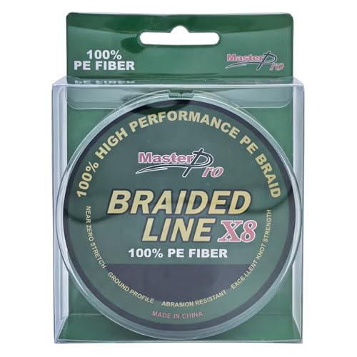 MASTERPRO 100% PE Fiber Fishing Leader Line, 300YDS, Colored, Thin Diameter Superline 25lb 30lb 40lb 50lb 80lb 100lb Near Zero Stretch 8 Strand Braided Strong String - color: 0.3mm - 300YDS, size: 40LB