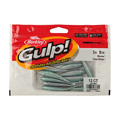 Berkley Gulp! Minnow Fishing Soft Bait - color: Green Shiner, size: 3"