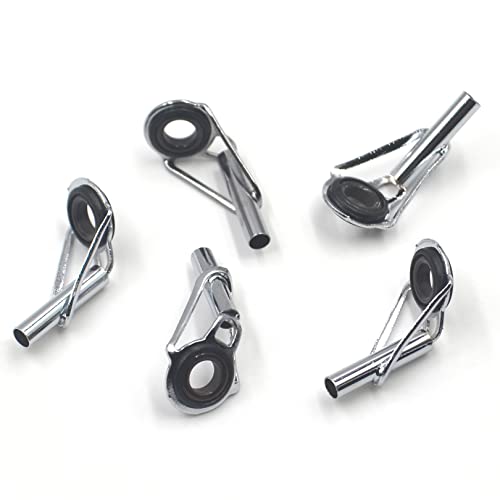 8pcs Fishing Rod Tip Repair Kit Rod Top Tips Replacement Fishing Rod Tips Stainless Steel Ceramic Ring Guide Tips - color: Silver Large Fishing Rod Tips