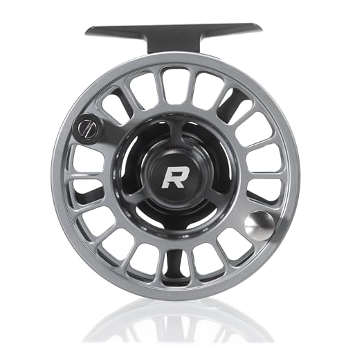 RIFT Breach v2 Fly Fishing Reel, High Capacity Spool, Carbon Disc Drag, Full CNC-Machined Anodized Aluminum Fly Reel, 5/6 Weight, Black, Grey - color: v2 Black/Grey - Without Line