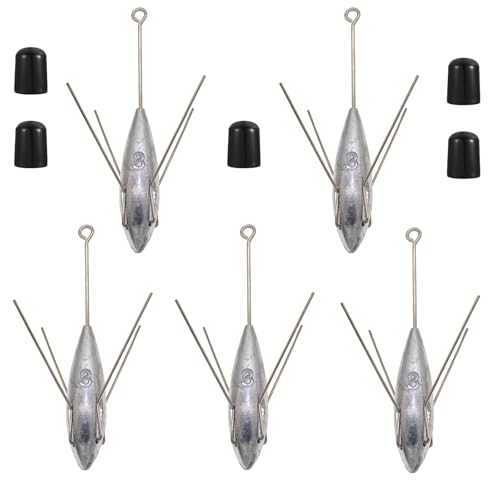 5 Pcs Sputnik Sinker Fishing Weights Lead Surfing Casting Spider Sinkers Long Tail Fishing Equipment for Catfish Saltwater Beach Sand Ocean - size: 3oz - 5pcs