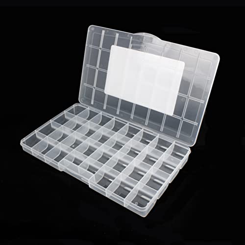 32 Grids Clear Plastic Organizer Box, Craft Storage Container for Beads Organizer, Art DIY, Crafts Jewelry Storage, Fishing Tackles, Rock Collection, 1 Pack - color: 1 Pack