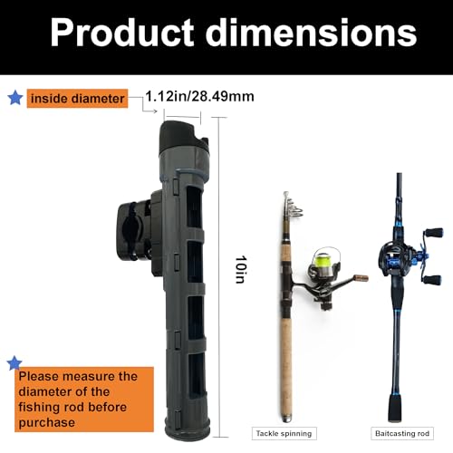 Bike Fishing Rod Holder, Fishing Rod Holder for Bike , E-Bike Fishing Rod Holder, Easy to Install for Bicycles, E-Bikes, Motorcycles, Boats and ATVS, Gray