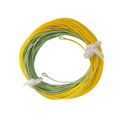 Riverruns Fly Fishing Floating Line with Welded Loop Weight Forward Fly Lines 85FT WF3 4 5 6 7 8F - color: Single Green+Yellow, size: WF5F