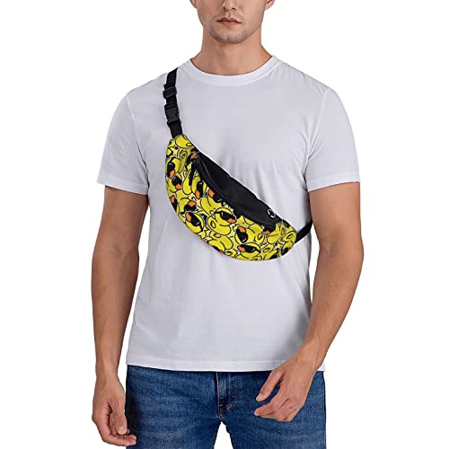 Funny Duck with Glasses Fanny Pack Crossbody Waist Bag Pack for Men Women. Belt Bag for Travel Walking Running Hiking Fishing. - color: Funny Duck With Glasses