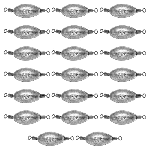 Zorfeter Inline Fishing Weights, Trolling Sinkers Quick Set Up Swivel Weights, Lead Sinkers for Catfishing/Offshore Fishing - size: 8g/0.25oz-20 pcs