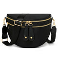 KKXIU Crossbody Sling Bag for Women Trendy Fanny Pack Vegan Leather Chest Bag | Trendy - color: Large-Black