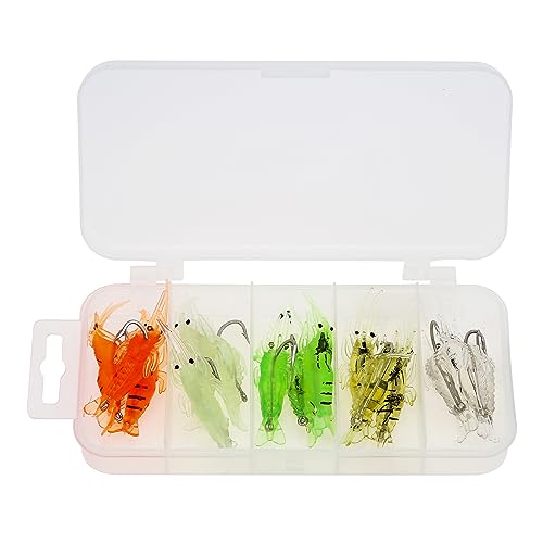 15pcs Shrimp Bait Hooks, Soft Fishing Lure Soft Bait, Soft Prawn Fishing Lures - color: Multi-color