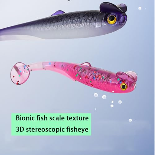 20PCS-Soft Plastic baits bass Lures Fishing, Soft Plastic Walleye Fishing Lures, Paddle Tail Swimbaits for Bass Fishing, Fishing Bait for Freshwater Saltwater Gifts (2.4IN/1.3g) - color: Colorful-20pcs