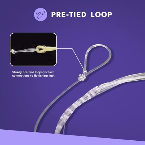 SF 3 Packs Pre-Tied Loop Fly Fishing Tapered Leader Fluorocarbon 7.5FT 9FT 12FT 0X 1X 2X 3X 4X 5X 6X 7X - color: Clear-3Packs, size: 7.5FT-7X