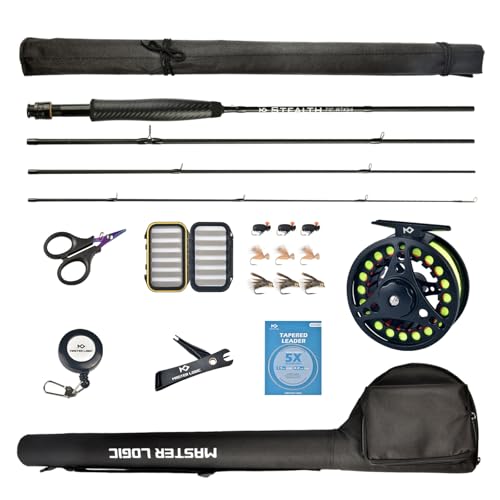 Stealth Fly Fishing Rod Combo Starter Kit - size: 7ft 3/4wt 4 pc