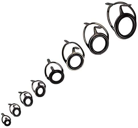 8pcs Fishing Rod Tip Repair Kit Rod Top Tips Replacement Fishing Rod Tips Stainless Steel Ceramic Ring Guide Tips - color: Double Leg Fishing Rod Guides_8pcs