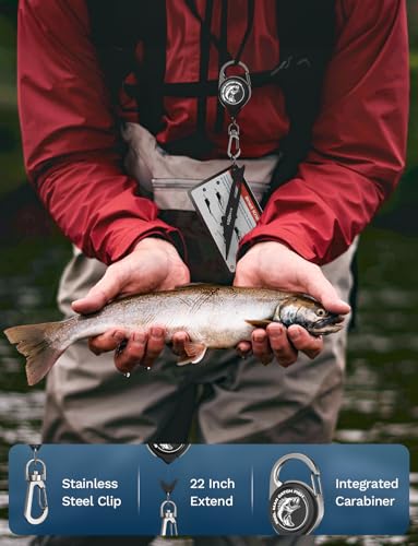 HOOK-EZE Fishing Nail Knot Tying Tool Combo|Includes Waterproof Pocket Guide, Nail Knot Tying Tool with Hook Cleaner, Zinger Retractor|Fly Fishing Accessories Fishing Gifts & Stocking Stuffers for Men - color: Black