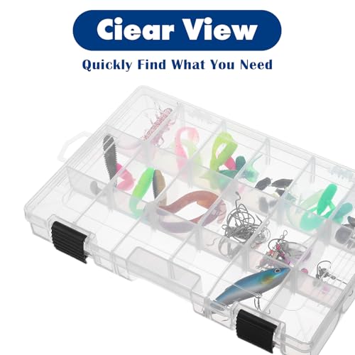 4 Pcs 3600 Tackle Trays, Plastic Storage Organizer Box with Removable Dividers - Tackle Boxes - Fishing Tackle Storage, 18 Grids