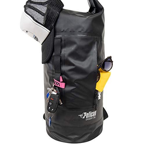 Pelican ExoDry 30L Large Drybag - Waterproof - Backpack-Type Shoulder Straps - Thick & Lightweight - Roll Top Compression - Keeps Gear Dry for Kayaking, Rafting and Fishing - Black - size: 30L