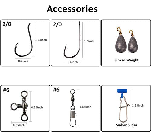 150pcs Saltwater Fishing Gear Surf Fishing Tackle Kit, Various Accessories Include Leaders, Bait Rigs, Spoons, Minnow Lures, Hooks, Swivels Snaps, Jigs, Sinker Weights