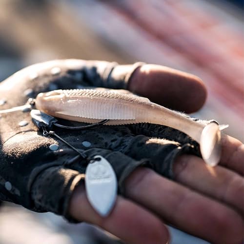 Rapala CrushCity Mayor Soft Plastic Paddle Tail Swimbait, Strong Kicking Action for Swim Jigs & Underspins, Bass, Redfish, Trout, Snook, Walleye & More - color: Albino Pearl, size: 3"