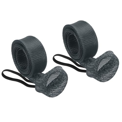 PATIKIL Rod Sock, Fishing Rod Sleeve Cover Braided Mesh Pole Protector Gloves Fishing Tools Pointed End for Spinning Fishing Rod Fly Rod Ice Rod Casting Rod - color: Dark Gray, size: 75 Inch
