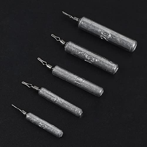 Drop Shot Weights Fishing Sinkers 25pcs Lead Drop Saltwater Fishing Weight Freshwater Drift Sinker Free Rig Fishing Weight Bass Rig Cylinder Removable Catfishing - size: Size4 (3/8oz.) 25 pcs