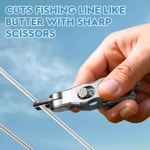 3-in-1 Portable Fishing Line Cutter with Retractor,Mini Stainless Steel Clippers with Retractable Zinger, Universal for Monofilament, Fluorocarbon & Braided Lines,Fly Tying Scissors for Men