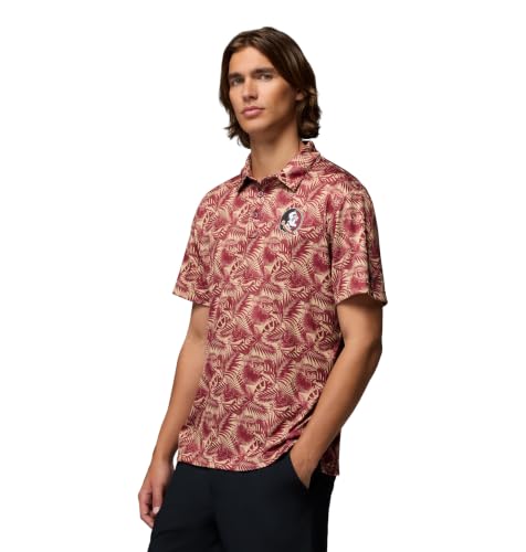 Columbia Men's Collegiate Super Terminal Tackle Polo - color: Fsu - Cabernet Roosters, size: X-Large