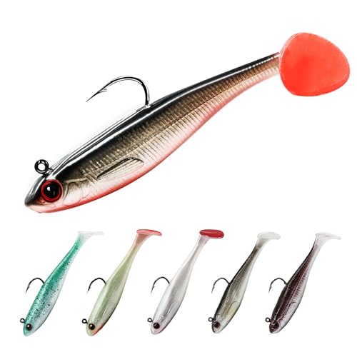 9KM DWLIFE Fishing Lures Pre-Rigged Soft Fishing Lures Bass Bait for Freshwater Saltwater Soft Plastic Lures for Bass Trout Walleye Fishing Gift