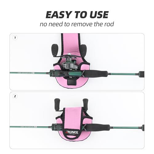 RUNCL Baitcasting Reel Bag – Protective Storage Pouch for Baitcasting Reels & Spinning Reels, Lightweight & Durable, Ideal for Freshwater & Saltwater Fishing Trips (pink& Black) - color: B-pink& Black