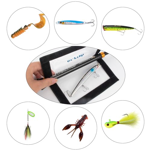 Dr.Fish 3 Pack Fishing Lure Wraps, Clear PVC Lure Hook Covers Fishing Rod Wraps Protectors Holder Storage in 2 Sizes for Hooks, Rod and Tackle Organizer - color: Transparent, size: M: 5.7×3.8"-3 Pack