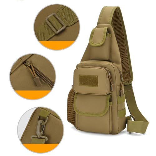 Sling Bag Crossbody Backpack for Men, Tactical Chest Shoulder Bags Daypack | Camouflage Cross Body Bag with Convertible Waterproof Shoulder Strap Trendy Casual Daypacks and Water Bottle Holder Chest Bag - color: Color 2