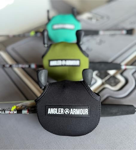 Angler Armour Baitcast Reel Cover | Baitcaster Sleeve | Fishing Reel Pouch | Low Profile Baitcasting Reel Protector | Neoprene Reel Case | 50 100 200 Series Baitcast Covers - color: Black