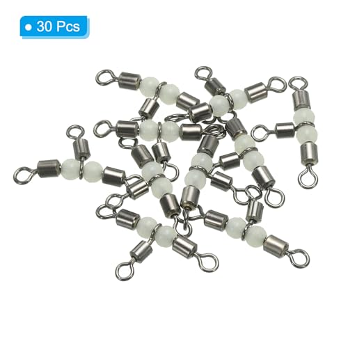 PATIKIL 3 Way Swivel Cross Line T Turn Rolling Tackle with Luminous Beads for Catfish Surf Rig - size: 1.1x0.6 Inch
