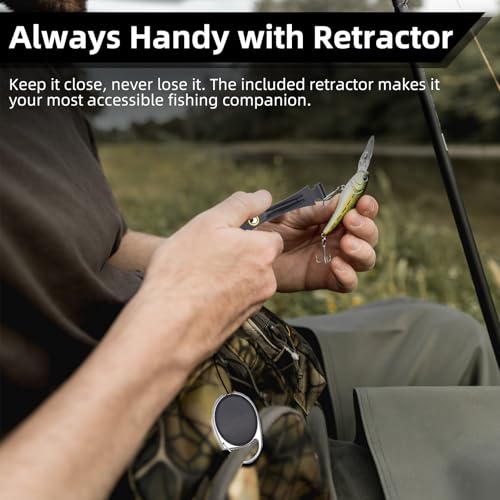 2PCS Fly Fishing Nipper – Multi-Function Knot Tying Tool, Line Clipper & Hook Eye Cleaner, 24" Retractor，Lightweight Fly Fishing Accessories