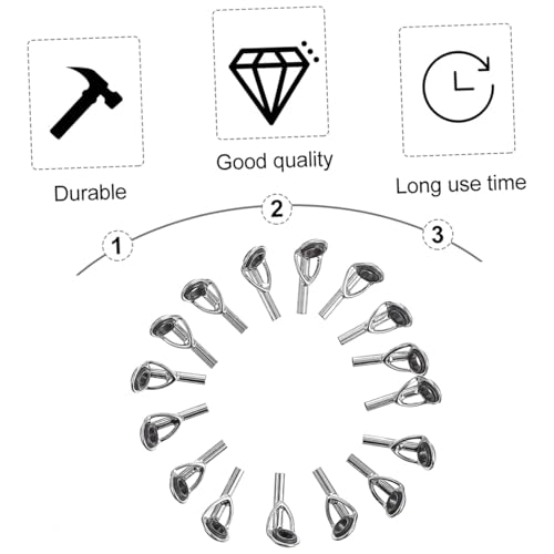 50 Pieces Fishing Rod Tip Repair Kit Rod Tips Kit Replacement for Freshwater Saltwater Rods Stainless Steel Ceramic Ring Guide Replacement Kit