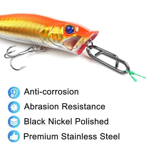 OROOTL Fishing Power Speed Clips Kit, 48/165pcs High Strength Stainless Steel Fishing Snap Lure Clip Quick Change Fishing Snaps Clips Set for Freshwater Saltwater Connector Tackle - style: Clip Kit - 48pcs