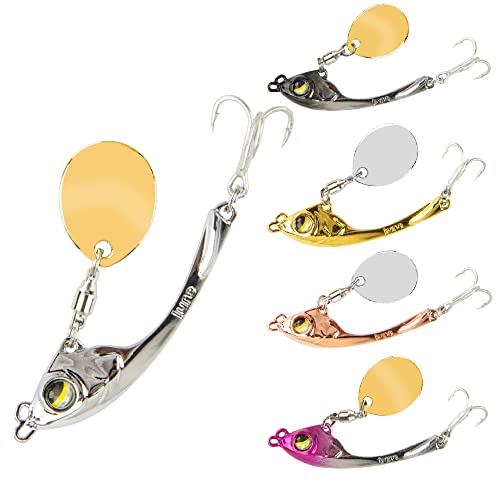 Fishing Lures Spoon VIB Tail Spinners Bait Metal Sinking Lures Fishing Jigs Blade Baits Bass Crankbait Fishing Spinner Blade for Bass Fishing Lure Kit with Tackle Box