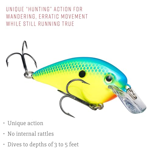 Strike King KVD 1.5 Hard Knock Fishing Lure, 3/8 oz, 3D Lifelike Eyes - color: 561 - Chartreuse / Powder with Blue Back, size: 1.5-Ounce