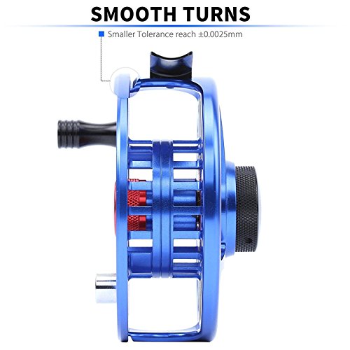 Maxcatch AVID Fly Fishing Reel with CNC-machined Aluminum Body - 1/3, 3/4, 5/6, 7/8, 9/10 Weights(Black, Green, Blue) - color: Fly Reel Blue, size: 3/4wt