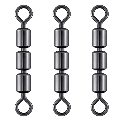 Dr.Fish High Speed 3 Roller Swivels, Bead Chain Barrel Swivels Fishing Tackle Trolling Rolling Leader Lure Connector Salmon Walleye Freshwater - size: #6-62LB