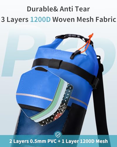 ECOHUB Waterproof Dry Bag for Women Men, 5L/10L/20L Roll Top Lightweight Dry Storage Bag Backpack for Travel Kayaking Hiking Floating with Waterproof Phone Case,Blue - color: Blue, size: 10L