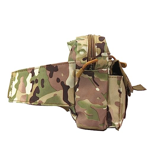 Fanny Pack Tactical Water Bottle Waist Pack Military Fanny Packs MOLLE Army Waist Bag Utility Hip Belt EDC Pack Bag for Outdoors Traveling Camping Hunting Running Cycling Fishing Dog Walking (CP) - color: CP