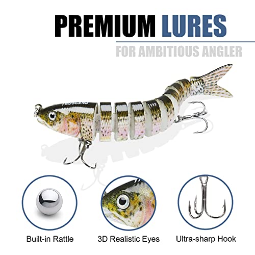 TRUSCEND Swimmax Easy Catch Fishing Lures with BKK Hooks, Wiggling, Vibrating, Rattling and Gurgling for More Bites, Heavy-Duty Dyneema Fiber Jointed Swimbaits for Bass, Trout, Crappie, Walleye, Pike - color: B-4",0.35oz