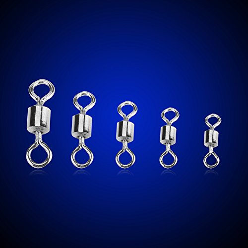 Fishing Swivels Snaps Set, Terminal Tackle Kit - Stainless Steel Rolling Snap Swivel Fishing Accessories with Box Set