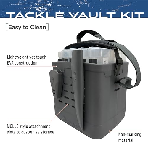 FROGG TOGGS EVA Tackle Vault, Lightweight, Customizable Fishing Tackle Bag - color: Gray, style: 3600 Kit