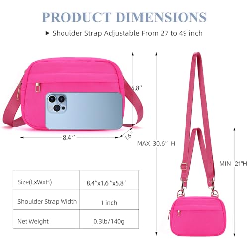 MAXTOP Small Crossbody Bags for Women Belt Bag Fanny Pack with Adjustable Strap - color: Neon Pink, style: Small Crossbody Bag
