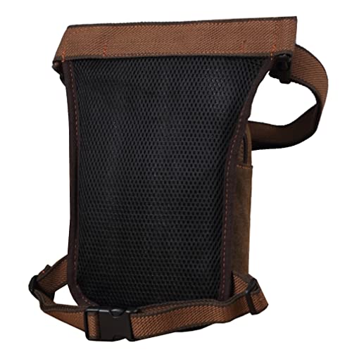 Canvas Drop Leg Bag Hiking Waist Pack for Men Outdoor Travel Sports Tactical Climbing Fishing Cycling Fanny Pouch Packet Casual Camping Sling Daypack, Brown - color: #02Brown