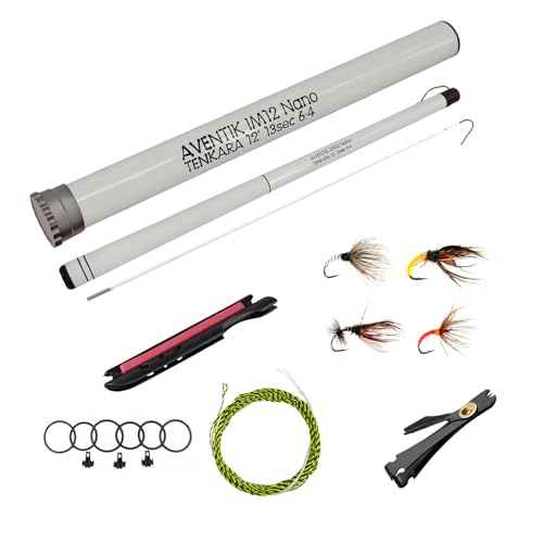 Aventik Tenkara Rod Pro IM12 Nano 6:4 Action 2 Mini Sizes All Water Conditions Quality Carbon Tube Packing, Extra Spare Sections Included, Tenkara Fly Rod - size: 12’0‘’, style: Rod Combo