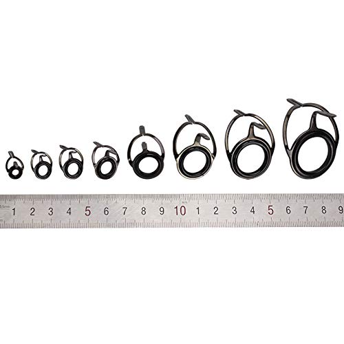 8pcs Fishing Rod Tip Repair Kit Rod Top Tips Replacement Fishing Rod Tips Stainless Steel Ceramic Ring Guide Tips - color: Double Leg Fishing Rod Guides_8pcs