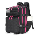 Lovelinks21 25L Tactical Military Backpack Small Travel Backpack for Men and Women Assault Pack Bug Out Bag Molle Daypack Gym Backpack with Bottle Holder (Black Neon Red) - color: Black Neon Red